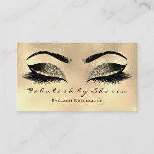 Makeup Artist Eyebrow Lashes Gold Glitter Waxing Visitekaartje