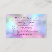 Makeup Artist Eyebrows Lash Holographic PInk Visitekaartje (Achterkant)