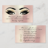Makeup Artist Eyebrows Lashes Champaigne Roos Visitekaartje (Voorkant / Achterkant)