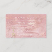 Makeup Artist Eyebrows Lashes Extensi Pink Glitter Visitekaartje (Achterkant)