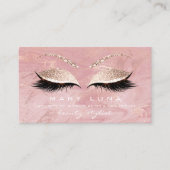 Makeup Artist Eyebrows Lashes Extensi Pink Glitter Visitekaartje (Voorkant)