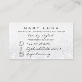 Makeup Artist Eyebrows Lashes Gray Silver Gray Visitekaartje (Achterkant)