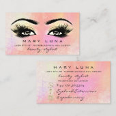 Makeup Artist Eyebrows Lashes Peach Roos Pastel Visitekaartje (Voorkant / Achterkant)