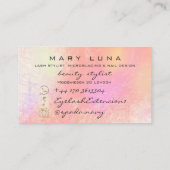 Makeup Artist Eyebrows Lashes Peach Roos Pastel Visitekaartje (Achterkant)