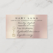 Makeup Artist Eyebrows Lashes Roze Blush Social Visitekaartje (Achterkant)