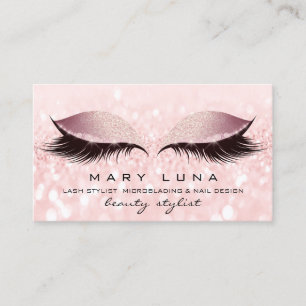 Makeup Artist Eyebrows Lashes Roze Roze Glitter Visitekaartje