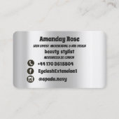 Makeup Artist Eyebrows Lashes Silver Drivers Visitekaartje (Achterkant)