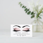 Makeup Artist Eyebrows Lashes White Rose Gold Visitekaartje (Staand voorkant)