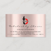 Makeup Artist Eyelash Aangesloten Logo Blush Visitekaartje (Achterkant)