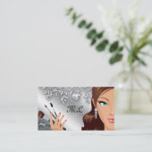 Makeup Artist Eyelash Brushes Cosmetology Silver Visitekaartje (Staand voorkant)