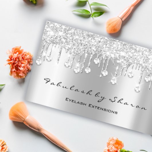 Makeup Artist Eyelash Diamond Drift Silver Blogger Visitekaartje