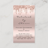 Makeup Artist Eyelash Glitter Drift Roos Visitekaartje (Achterkant)