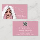 Makeup Artist Eyelash Haar Brows Lips QR Logo Visitekaartje (Voorkant / Achterkant)
