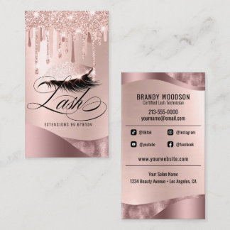 Makeup Artist Eyelash Lashes Glitter Beauty Salon Visitekaartje