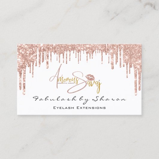 Makeup Artist Eyelash Lashes Glitter Drift Logo Visitekaartje (Voorkant)