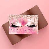 Makeup Artist Eyelash Lashes Glitter Drift Roze Visitekaartje