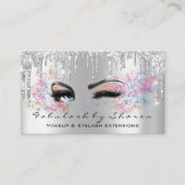 Makeup Artist Eyelash Lashes Glitter Drift Silver Visitekaartje (Voorkant)
