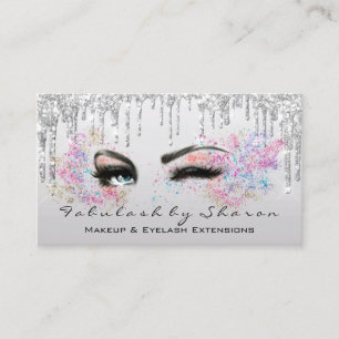 Makeup Artist Eyelash Lashes Glitter Drijft grijs Visitekaartje