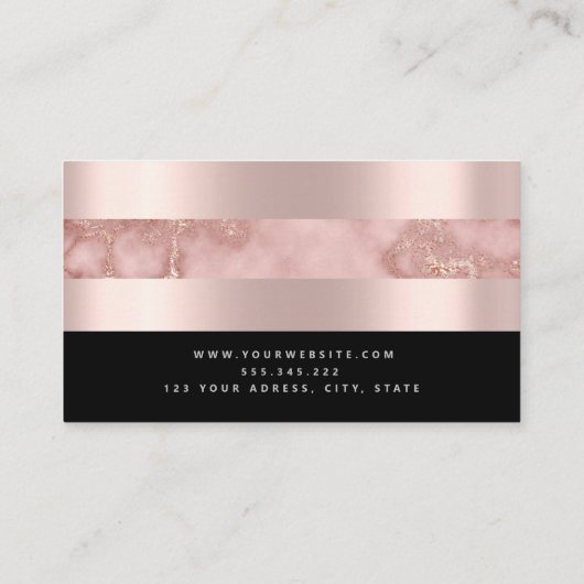 Makeup Artist Eyelash Lashes Glitter Script Roos Visitekaartje (Achterkant)