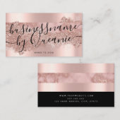 Makeup Artist Eyelash Lashes Glitter Script Roos Visitekaartje (Voorkant / Achterkant)