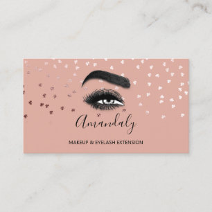 Makeup Artist Eyelash Logo QRCODE Roos Confetti Visitekaartje