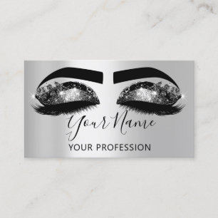 Makeup Artist Eyelash Microblading Silver Black Visitekaartje