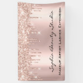 Makeup Artist Eyelash Roos druppelt roze Glitter L Spandoek (Verticaal)