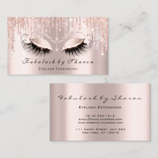 Makeup Artist Eyelash Sparkly Eyes Glitter VIP Visitekaartje (Voorkant / Achterkant)