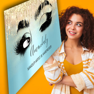 Makeup Artist Eyelashes Blue QRCODE Logo Brows Visitekaartje