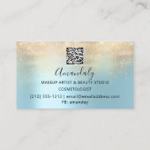 Makeup Artist Eyelashes Blue QRCODE Logo Brows Visitekaartje (Achterkant)