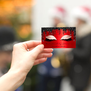 Makeup Artist Eyelashes Extension Red Black Drids Visitekaartje