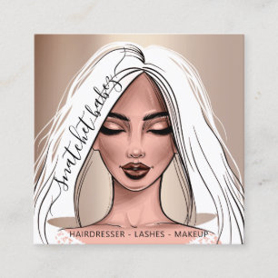 Makeup Artist Eyelashes Hair Brows Roos White Squa Vierkante Visitekaartje
