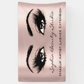Makeup Artist Eyelashes Roos Gold Pink Glitter Spandoek (Verticaal)