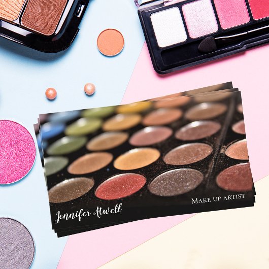 Makeup Artist Eyeshadow Palet Rainbow Glitter Visitekaartje