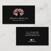 Makeup Artist Finger op Roos Gold Lips Salon Visitekaartje (Voorkant / Achterkant)