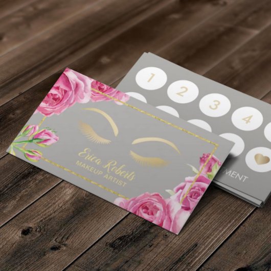 Makeup Artist  Floral Elegant Grey Loyalty