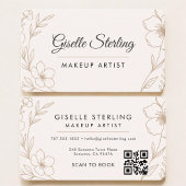 Makeup Artist Floral QR Code  Visitekaartje