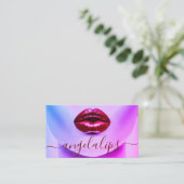 Makeup Artist Fotorode lippenstift geeft om lippen Visitekaartje (Staand voorkant)