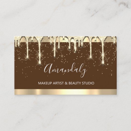 Makeup Artist Glitter 3dEffect Drijft Confetti Lux Visitekaartje (Voorkant)