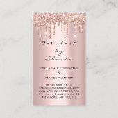 Makeup Artist Glitter drukt Roos Diamond White Visitekaartje (Achterkant)