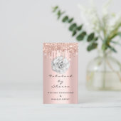 Makeup Artist Glitter drukt Roos Diamond White Visitekaartje (Staand voorkant)
