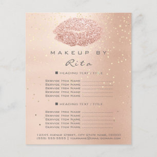 Makeup Artist Glitter Gold Confetti Prices Gray Flyer