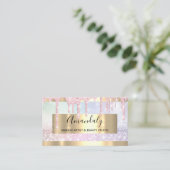 Makeup Artist Glitter Gold Framed Spark Glitter Visitekaartje (Staand voorkant)