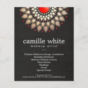 Makeup Artist Gold en Red Motif Black Linen look Flyer