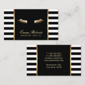 Makeup Artist Gold Lashes Moderne Stripes Visitekaartje (Voorkant / Achterkant)