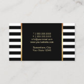 Makeup Artist Gold Lashes Moderne Stripes Visitekaartje (Achterkant)