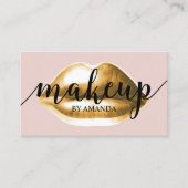 Makeup Artist Gold Lips Classy Typography Girly Visitekaartje (Voorkant)