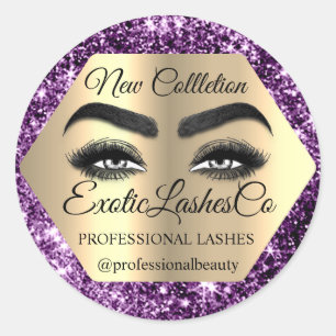 Makeup Artist Gold Paarse Eyelash Cleaner Ronde Sticker