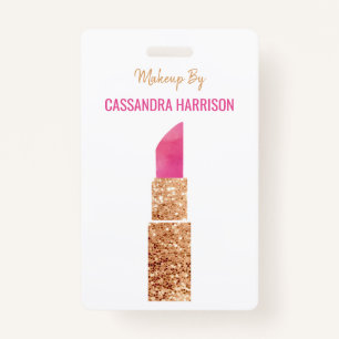 Makeup Artist Gold Sequin Waterverf Beauty Salon Badge