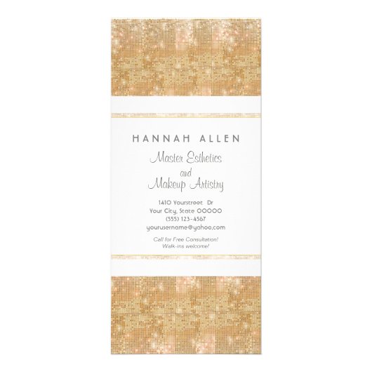 Makeup Artist Gold Sequins Rack Kaart (Voorkant)